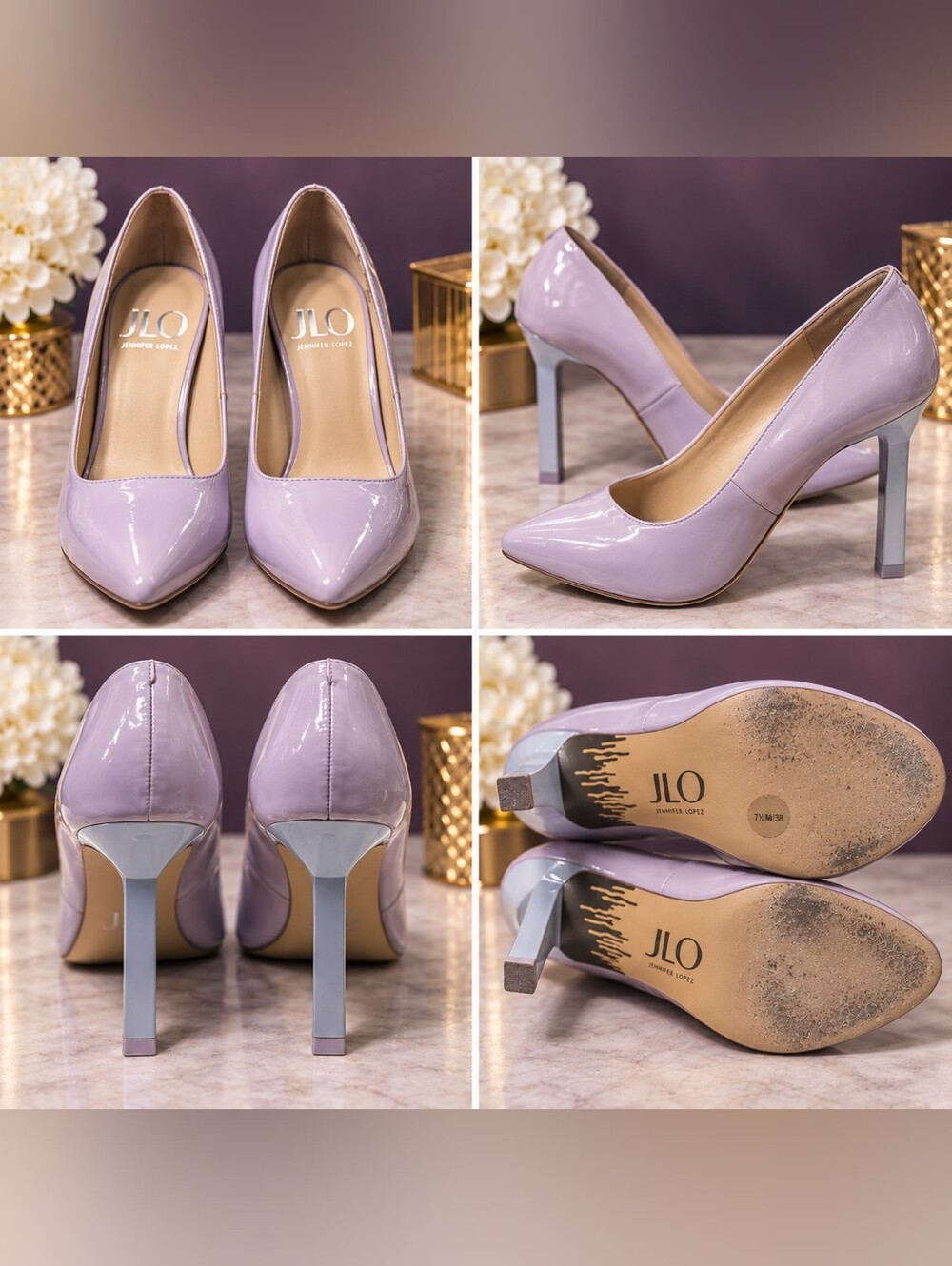 JLO Jennifer Lopez Noley Lavender Patent Pumps – Size 7.5M